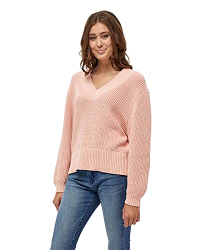 Peppercorn Destina damski sweter z dekoltem w serek, 4651 Różowy kwiat róży, XL
