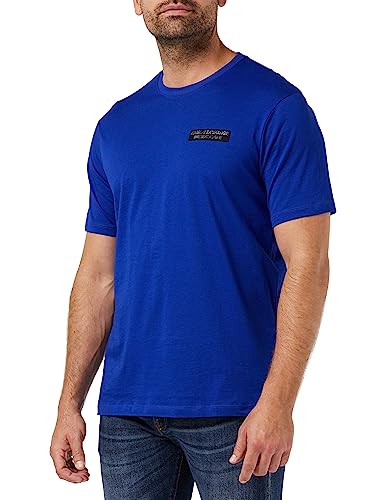 Armani Exchange Męski T-shirt Sustainable, logo z przodu, Cross Gender, Regular Fit, New Ultramarine, L