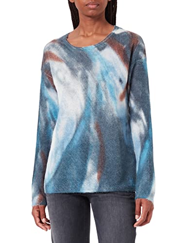 GERRY WEBER Sweter damski, Nadruk petrol/Arctic, 48