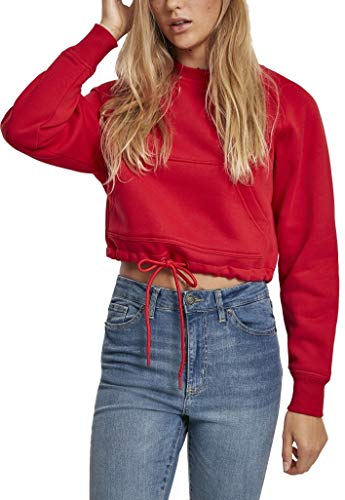 Urban Classics Damski sweter damski Oversized Short Raglan Crew Sweatshirt, czerwony (Fire Red 00697), L
