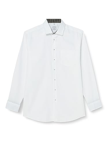 Seidensticker Męska koszula biznesowa - Regular Fit - Łatwa do prasowania - Kołnierz Kent - Długi rękaw - 100% bawełna, biały, 44