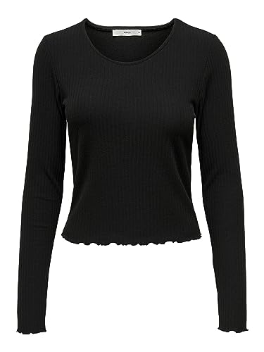 ONLEMMA L/S O-Neck Short Top JRS, czarny, M