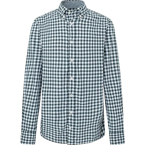 Hackett London Duża męska koszula w kratę, Zielony (zielony/biały), L
