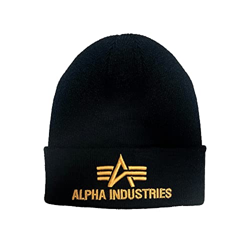 Alpha Industries Unisex 3D Beanie Wmn czapka z daszkiem, czarna, rozmiar uniwersalny