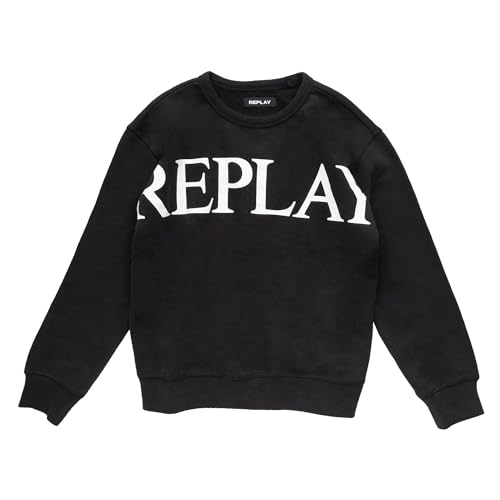 Replay Bluza chłopięca, 098 BLACK, 6 lat