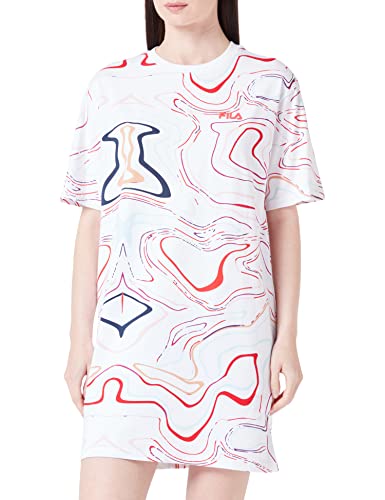 FILA Damska sukienka surprise White Colour Waves AOP, XL, White Colour Waves Aop, XL