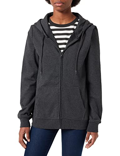Build Your Brand Damska bluza z kapturem Basic Zip Hoody, antracyt, 5XL