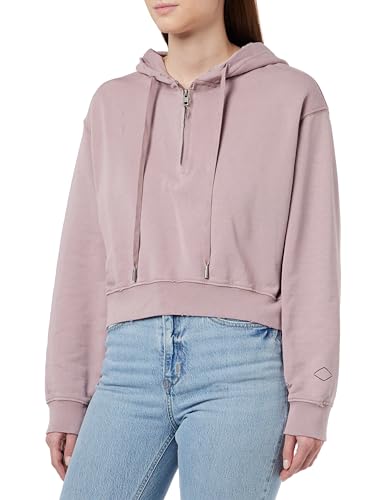 Replay Damska bluza z kapturem Cropped, 465 Powder Rose, XL