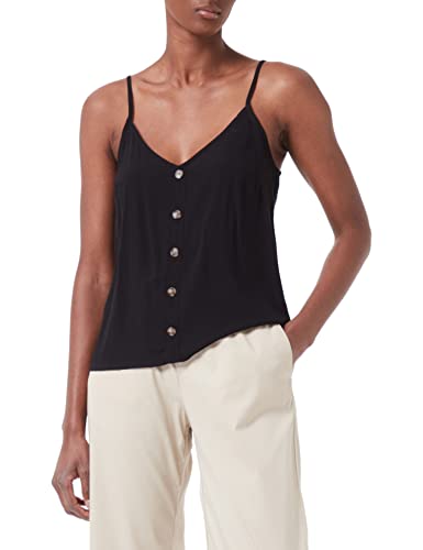 VERO MODA Damski top na ramiączkach Vmvica Button Singlet WVN Ga Noos, czarny, S