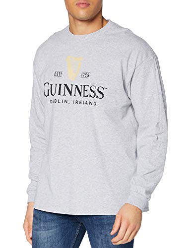 Guinness Harfa męska koszulka z długim rękawem, Sportowy szary, XXL