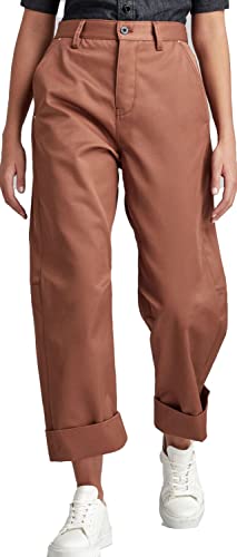 G-STAR RAW Damskie spodnie Eve 3D Mid Wide Leg Pants, Brązowy (Medium Clay C657-c627), 28W