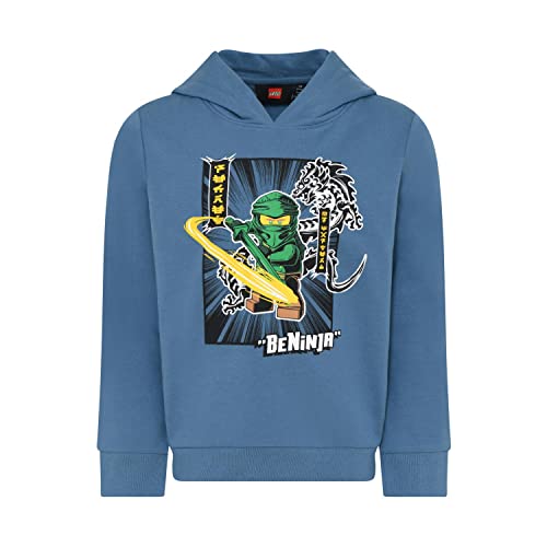 LEGO Chłopięca bluza z kapturem Ninjago Jungen LWStorm 304 bluza z kapturem, 612 Faded Blue, 146