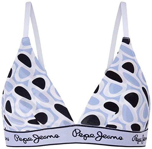 Pepe Jeans Damski biustonosz z nadrukiem P, granatowy, XS, granatowy, XS