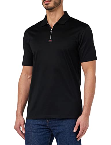 HUGO Męska koszulka polo Deresom223, czarna, L, Black7, L