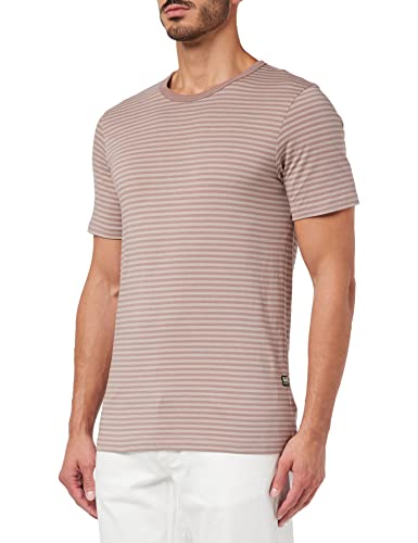 G-STAR RAW Męski T-Shirt Stripe Slim R T, Wielokolorowy (Dumic/Chocolate Berry Stripe D22778-c339-d956), XL