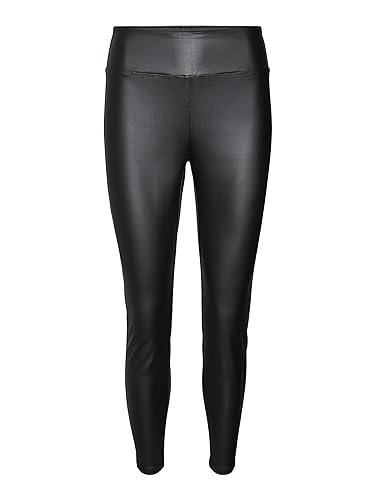 VERO MODA Legginsy damskie VMSUELLA Jade HW Coated Legging NOOS, czarny, M