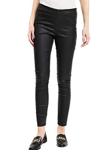 Vila Vicommit Coated Plain Legginsy Damskie Noos, Czarny (czarny), 25W