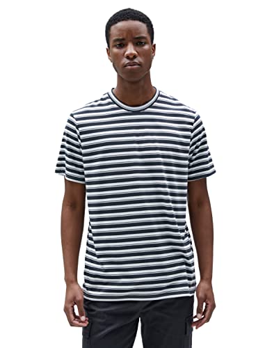 Koton Męski T-shirt Basic Short Sleeve Crew Neck, Szary pasek (0s2), S
