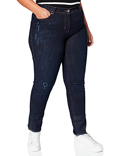SAMOON Jeansy damskie Betty Jeans, Raw Blue Denim, 52