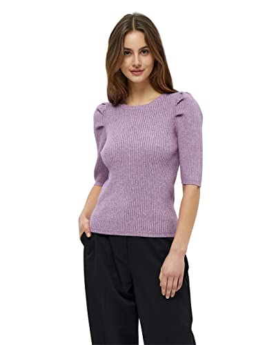 Minus Damska koszulka z dzianiny Ava 2, fioletowy melanż, XXL, Fioletowy melanż, XXL