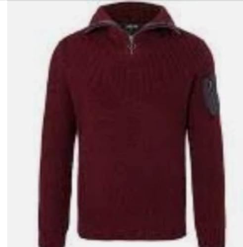 Timezone Sweter męski Seamans Troyer, Zinfandl czerwony melanż, L