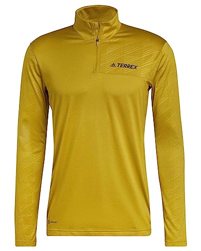 adidas Męska koszulka z długim rękawem Mt Half Zi Ls, Olipul, M