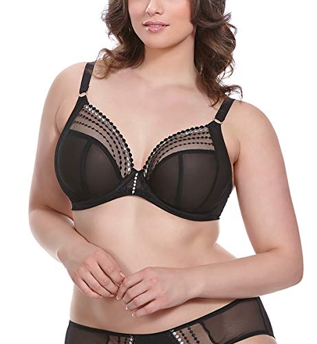 Elomi Damski biustonosz Plunge Plus Size Matilda z fiszbinami, czarny, 36G UK, Czarny, 80J