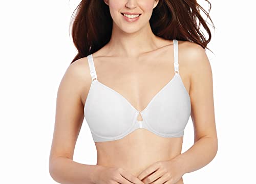 Bali Damski komfort rewolucja z przodu z bliskim kształtem biustonosz z fiszbinami pełne pokrycie, Biały dopasowany, 90D