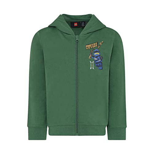 LEGO Chłopięca bluza z kapturem Ninjago Jungen z kapturem LWStorm 303 bluza z kapturem, 884 ciemnozielona, 116