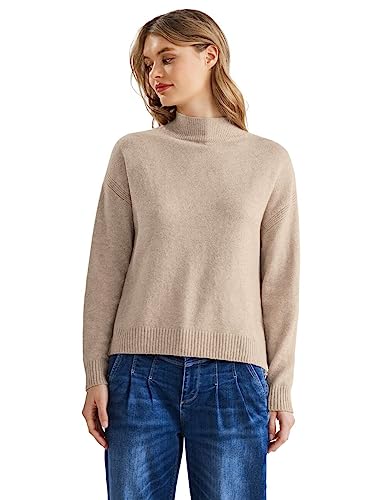 Street One Damski sweter z dzianiny, Buff Sand Melange, 42