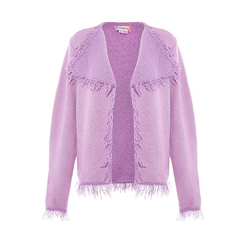 ebeeza Damski stylowy mały postrzępiony kardigan lawendowy rozmiar XL/XXL, lawendowy, XL