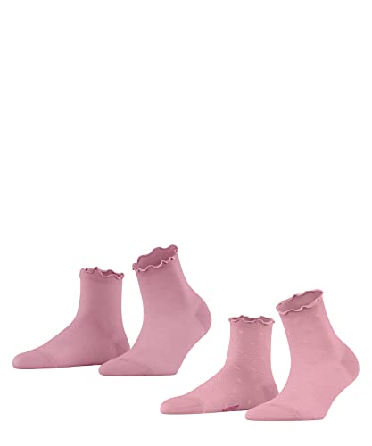ESPRIT Kobiety Krótkie skarpety Mesh Dot 2-Pack W SSO Trwała Organiczna Bawełna z wzorem 2 Pak, Czerwony (Bonbon 8476), 39-42