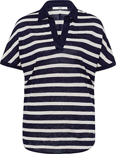 BRAX Damska koszula polo w paski, kolor indygo, rozmiar 40, indygo, 40