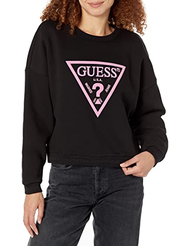 GUESS Sweter damski Guess Roxi Sweter, Czarny/jasnoróżowy, XS, Czarny/jasnoróżowy, XS