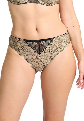 Sans Complexe Damskie majtki Tara 30PAH19, stringi ze stringami, Imprime Animal Kaki, 46