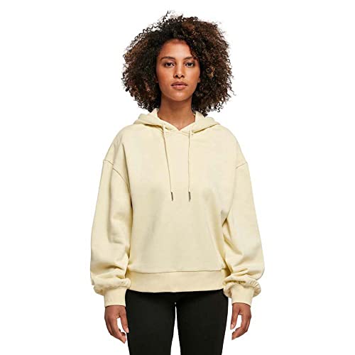 Build your Brand Ladies Organic Oversized Hoody, damska bluza z kapturem z bawełny organicznej w stylu oversize, dostępna w wielu kolorach, rozmiary XS-5XL, Softyellow, 5XL