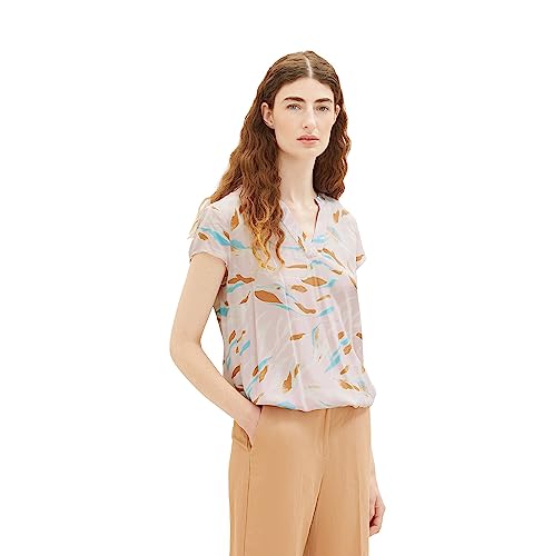 TOM TAILOR 1035245 Bluzka Kobiety, 31762 - Lilac Abstract Leaf Design, 46