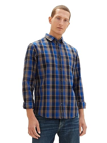 TOM TAILOR koszula męska, 30736 - niebieski granatowy (Blue Navy Brown) Check), 3XL