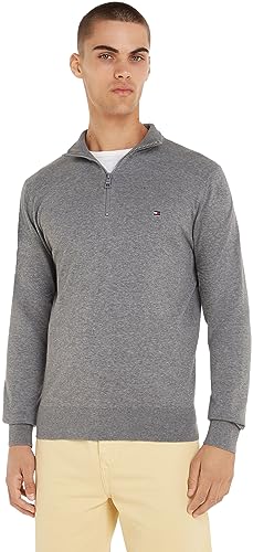 Tommy Hilfiger Sweter męski, Średni szary wrzos, XS