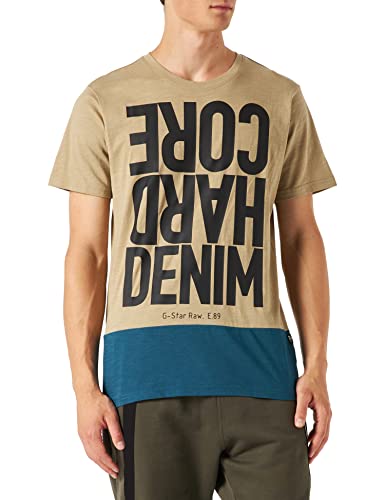 G-STAR RAW Hcd Color Block R T t-shirt męski, beżowy/khaki (Tree House C372-c941), S