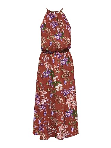 ONLY Damska sukienka maxi Onlnova Life S/L Joy Long Dress AOP PTM, Mineral Red/Aop:374 Botanic, 34