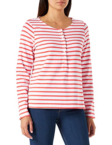 Armor Lux Damski sweter Marinière Col Tunisien Ml, biały/czerwony, S