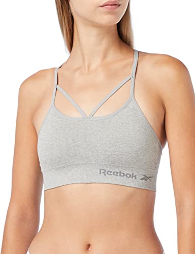 Reebok Damski bezszwowy top crop top Irma Grey Marl T-shirt, Szary melanżowy, M