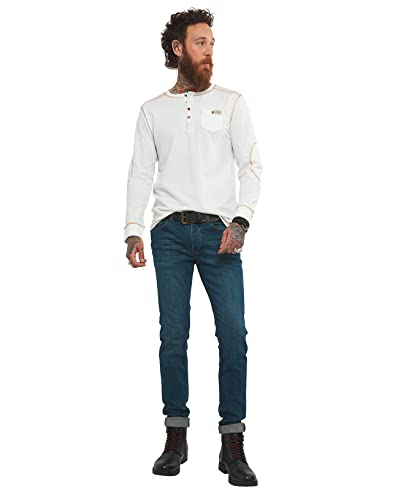 Joe Browns Klasyczna koszulka męska z długim rękawem Henley, kremowy, XXL