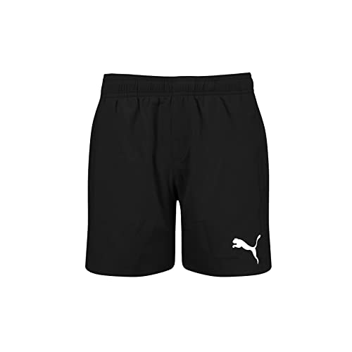 PUMA Boy's Medium Length Shorts Swim Trunks, Black, 140, czarny, 140