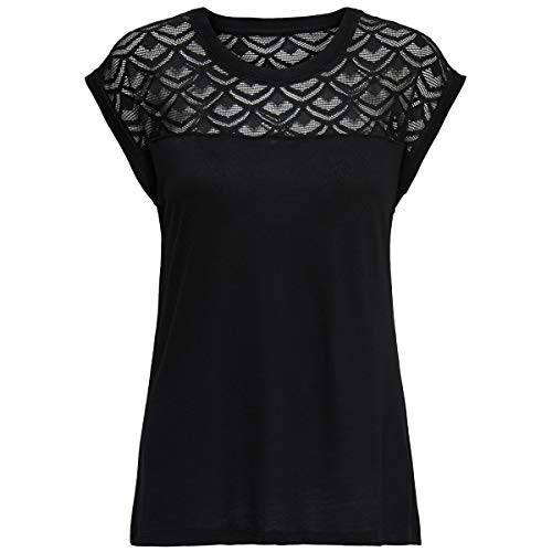 ONLY Damska koszulka Onlnicole Life S/S Mix Top Noos JRS, czarny, XXS