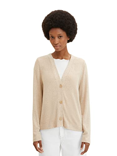 TOM TAILOR Damski koszulka kardigan 1032743, 30263 - Soft Light Camel Melange, S