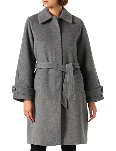 bestseller a/s Damski płaszcz VMROSEMARY Long Wool Coat BOOS, ciemny szary melanż, XS