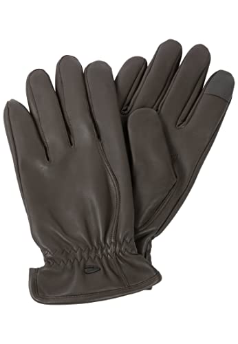 Camel Active Męskie Skórzane Rękawiczki, Dark Brown, M