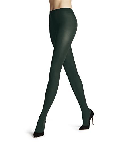 FALKE Damskie rajstopy Cotton Touch, oddychająca bawełna, eleganckie, delikatne, nieuciskowe, komfortowy ściągacz, płaski szew dla nieuciskającego czubka stopy, intensywne kolory, 1 sztuka, Zielony